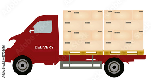 Truck delivery boxes. vector illustration