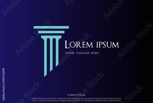 Simple Minimalist Pillar Column Attorney Law Firm Logo Design Vector
