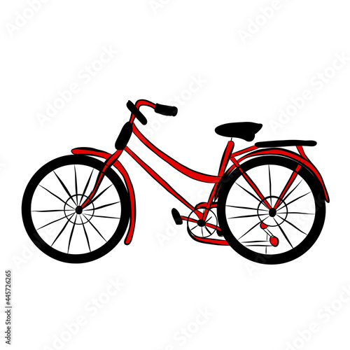 transport red retro bike, retro bike, red bike, movement, delivery