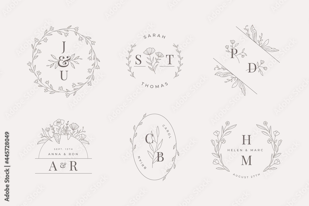 Hand Painted Wedding Monograms Collection