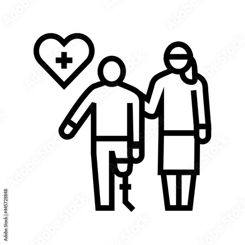 personal care homecare service line icon vector. personal care homecare service sign. isolated contour symbol black illustration