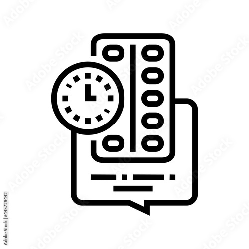remind to take pills homecare service line icon vector. remind to take pills homecare service sign. isolated contour symbol black illustration