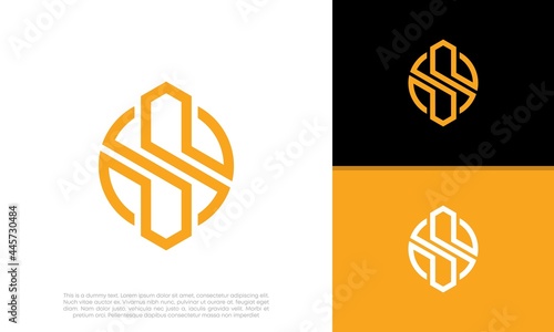 Abstract Initial logo vector. Initials S logo design. Innovative high tech logo template