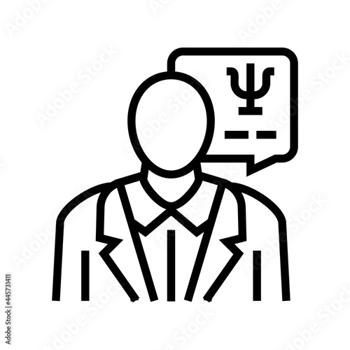 psychologist homecare service line icon vector. psychologist homecare service sign. isolated contour symbol black illustration
