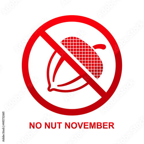 no nut november sign isolated on white background vector illustration.