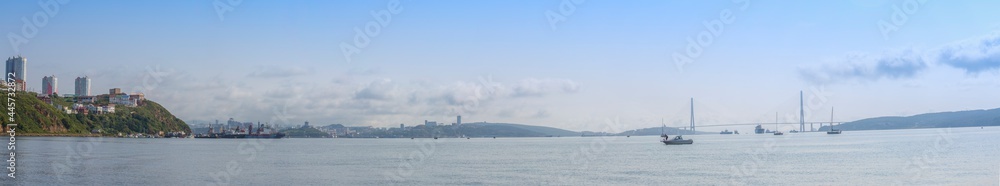 Russian city Vladivostok panoramic view  