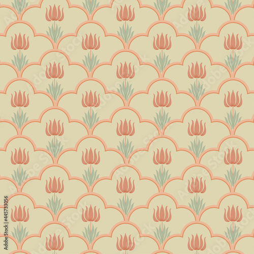 decorative pattern vintage flowers mughal art