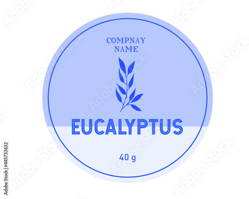Eucalyptus shower steamer tablets one color label, Eucalyptus round label for stacker design