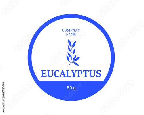Frame with Eucalyptus leaves, Eucalyptus round label, stacker design