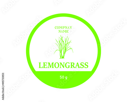 Lemongrass one color label, Lemongrass round label for stacker design