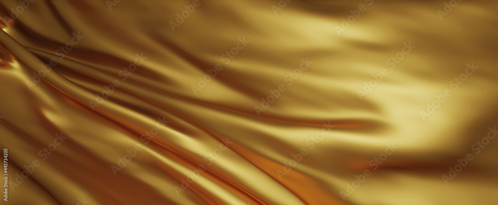 Fototapeta premium Gold luxury fabric background 3d render
