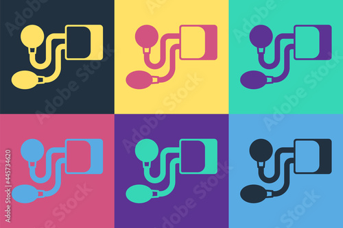 Pop art Blood pressure icon isolated on color background. Vector