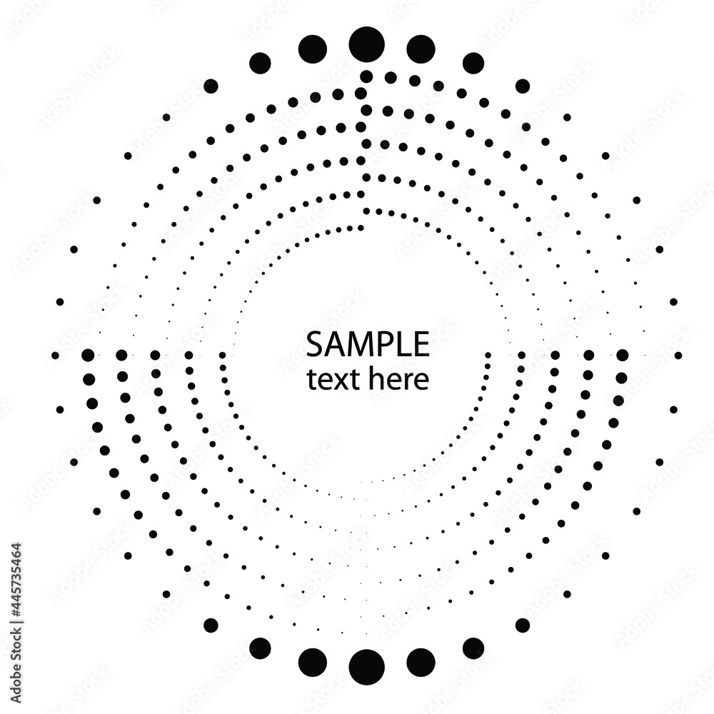 Halftone dots in circle form. round logo . vector dotted frame . design element Halftone dots in circle form. round logo . vector dotted frame . design element