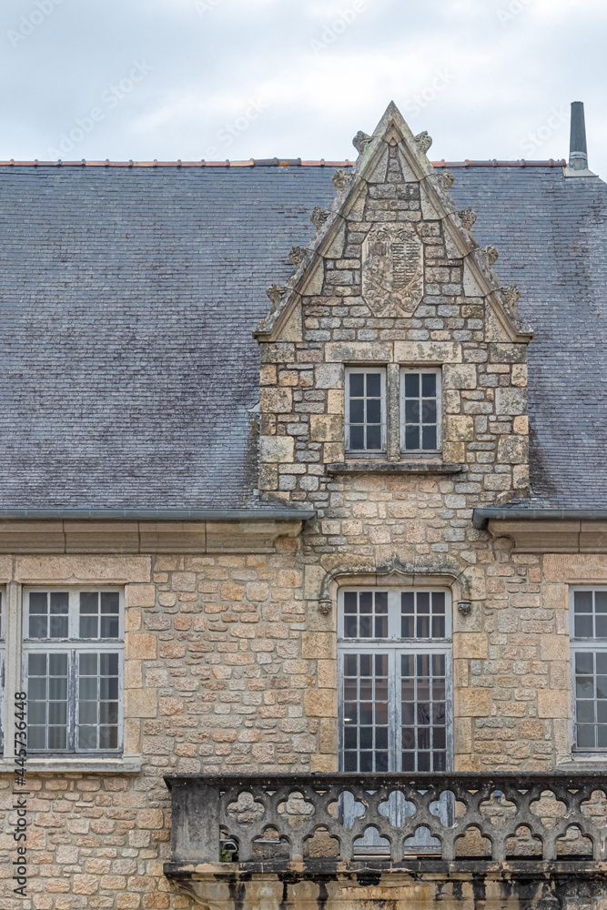 facade of an old house in Dinan, Brittany