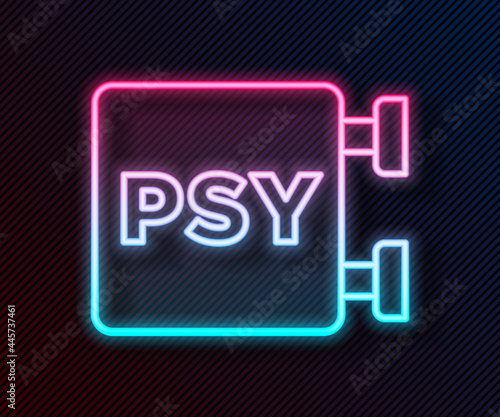 Glowing neon line Psychology icon isolated on black background. Psi symbol. Mental health concept, psychoanalysis analysis and psychotherapy. Vector