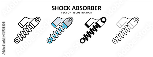 shock absorber suspension vector icon design. car motorcycle spare part replacement service.