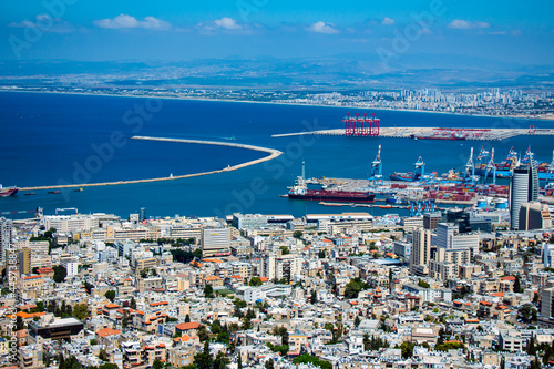 view of the port in Haifa Israel