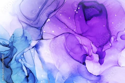 Abstract Blue Purple Alcohol Ink Background © Rofe