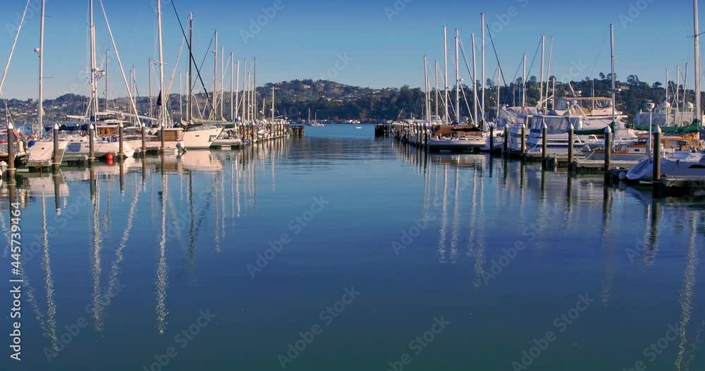 Aerial: Sausalito marina, houseboats and yachts. San francisco, USA Aerial: Sausalito marina, houseboats and yachts. San francisco, USA