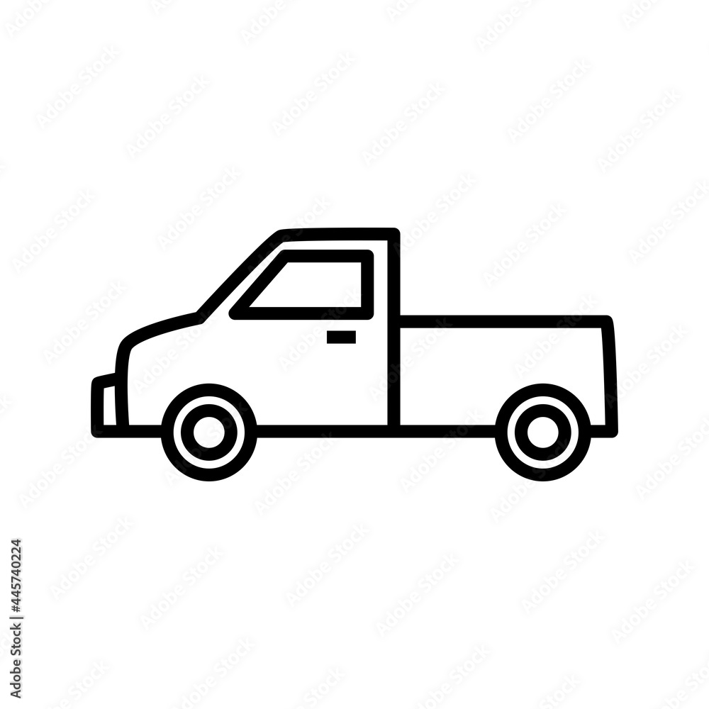 pickup simple icon design, vehicle outline icon