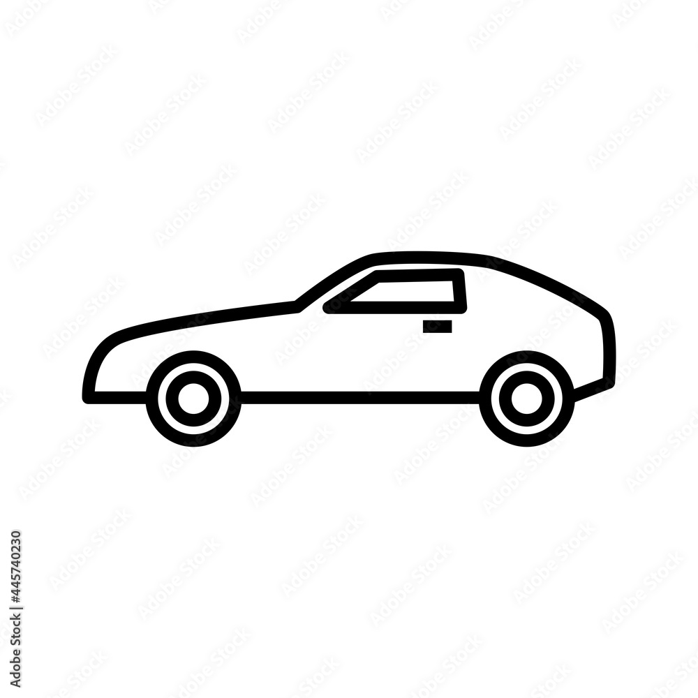coupe simple icon design, vehicle outline icon