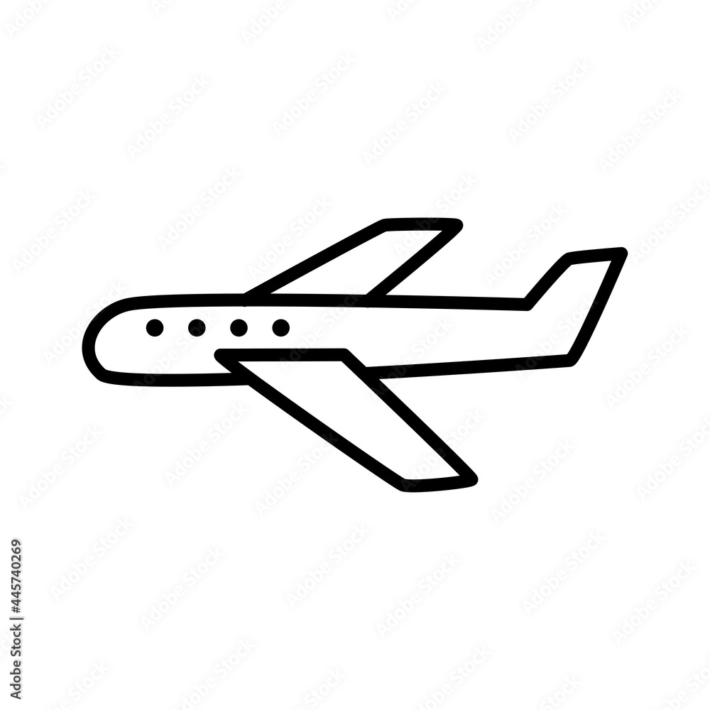 airplane simple icon design, vehicle outline icon