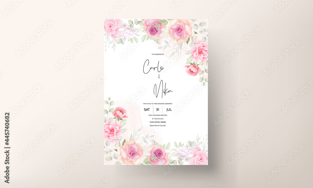 Beautiful Soft Flower Wedding Invitation Card_5