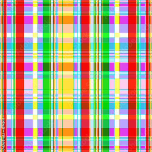 A beautiful summer checkered pattern, the intersection of colored stripes of bright acidic shades. Great for decorating fabrics, textiles, gift wrapping, printed matter, interiors, advertising.