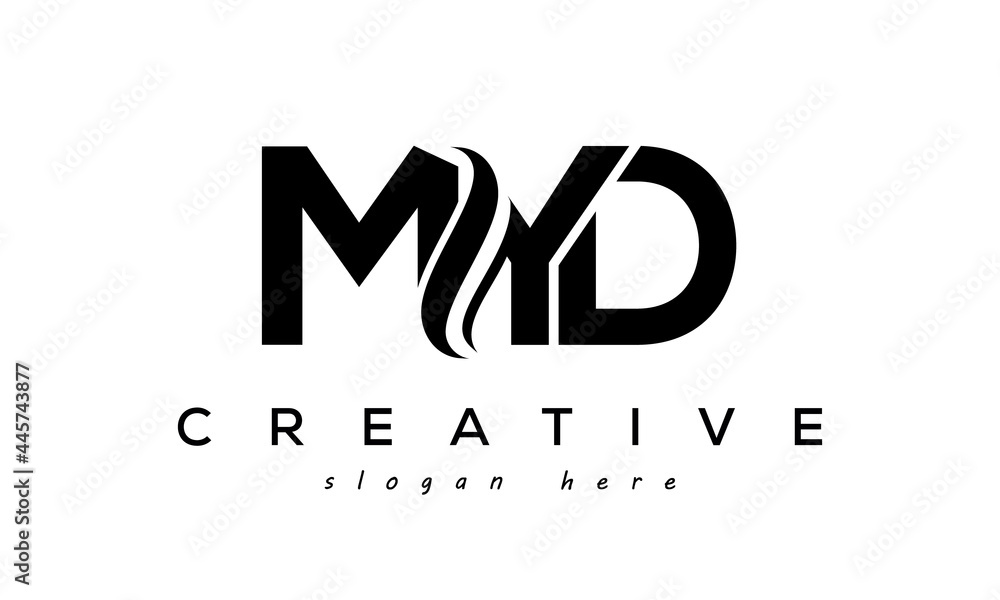 Letter MYD creative logo design vector - obrazy, fototapety, plakaty 