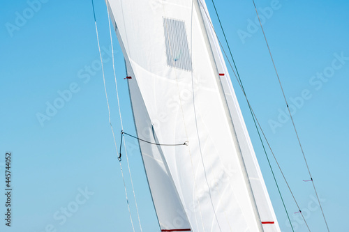 Opened sail of a yacht