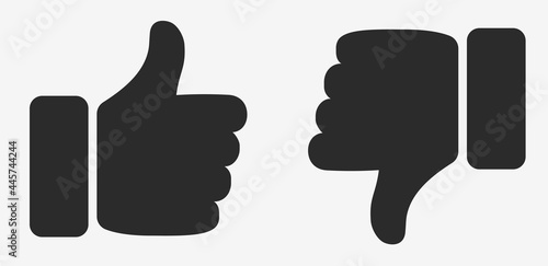 Thumb Up Thumb Down Icons isolated on white background. Like and Dislike icon, buttons set. Vector illustration