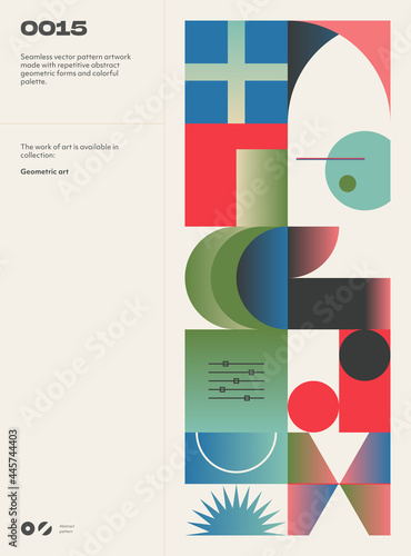 Abstract art geometrical poster design layout with text and graphics