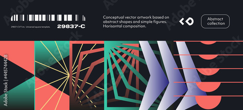 Abstract art geometrical poster design layout with text and graphics