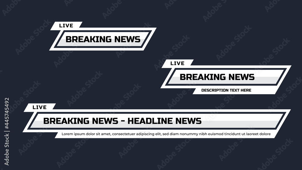Obraz premium lower third vector design with modern. headline breaking news banner background template.
