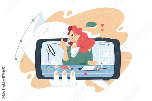 Young girl beauty blogger