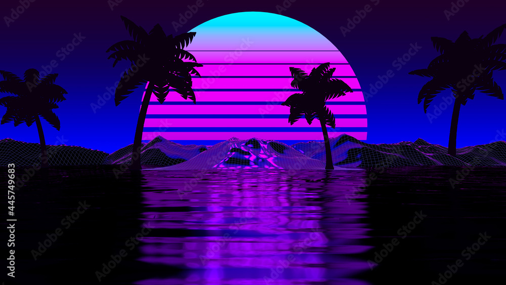 80s Retro Futurism Background Stock Illustration | Adobe Stock