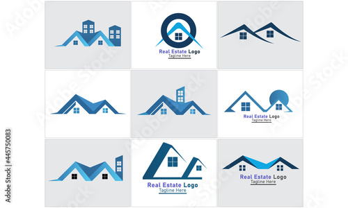 Real estate logo set template.