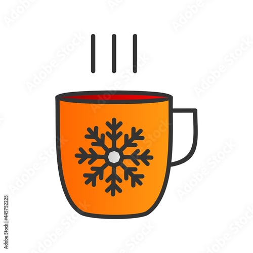 Hot Tea Filled Gradient Vector Icon Design