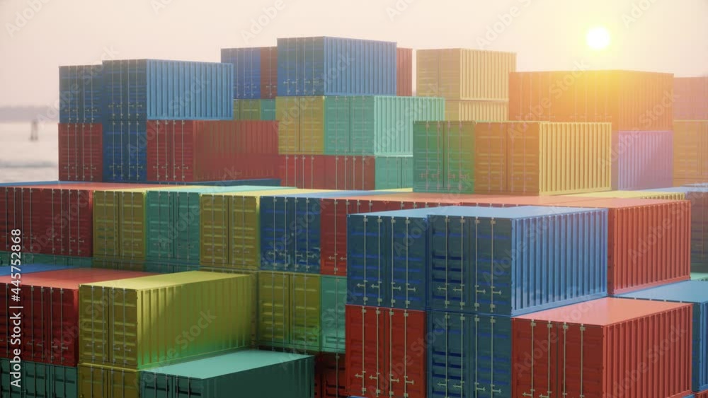 Shipping Containers stacked at the Port Shipping Containers stacked at the Port