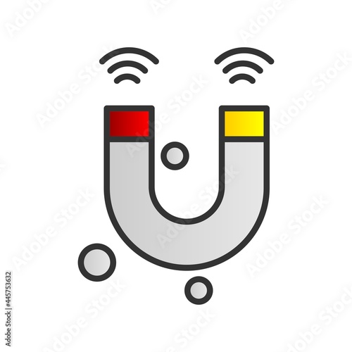 Magnet Filled Gradient Vector Icon Design