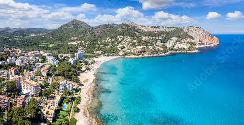 Aerial view of Canyamel bay in Mallorca Islands, Spain photo
