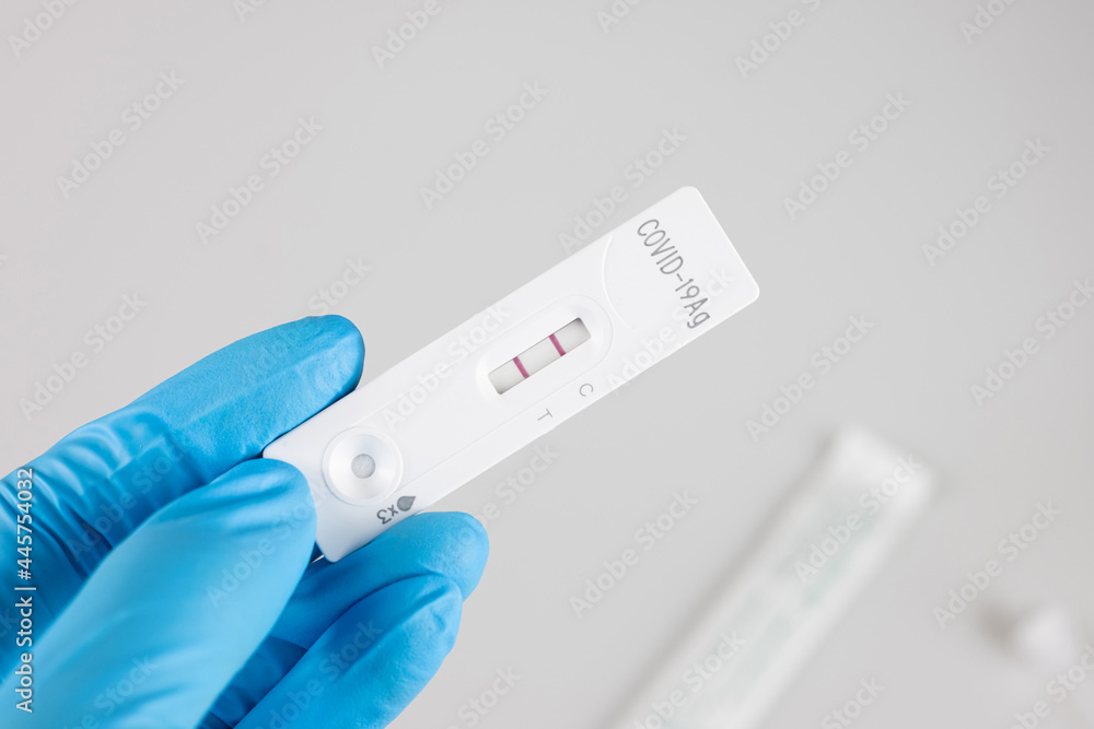 Positive test result by using rapid test kit device for COVID-19, novel coronavirus 2019 