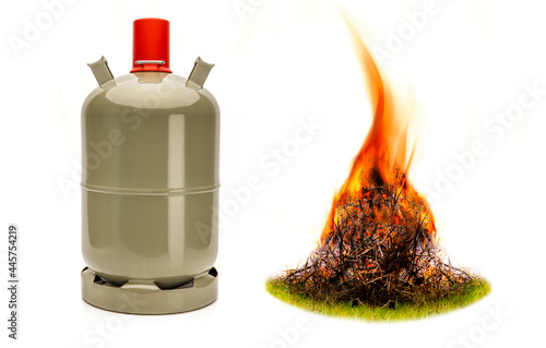 Gasflasche versus offenses  Feuer