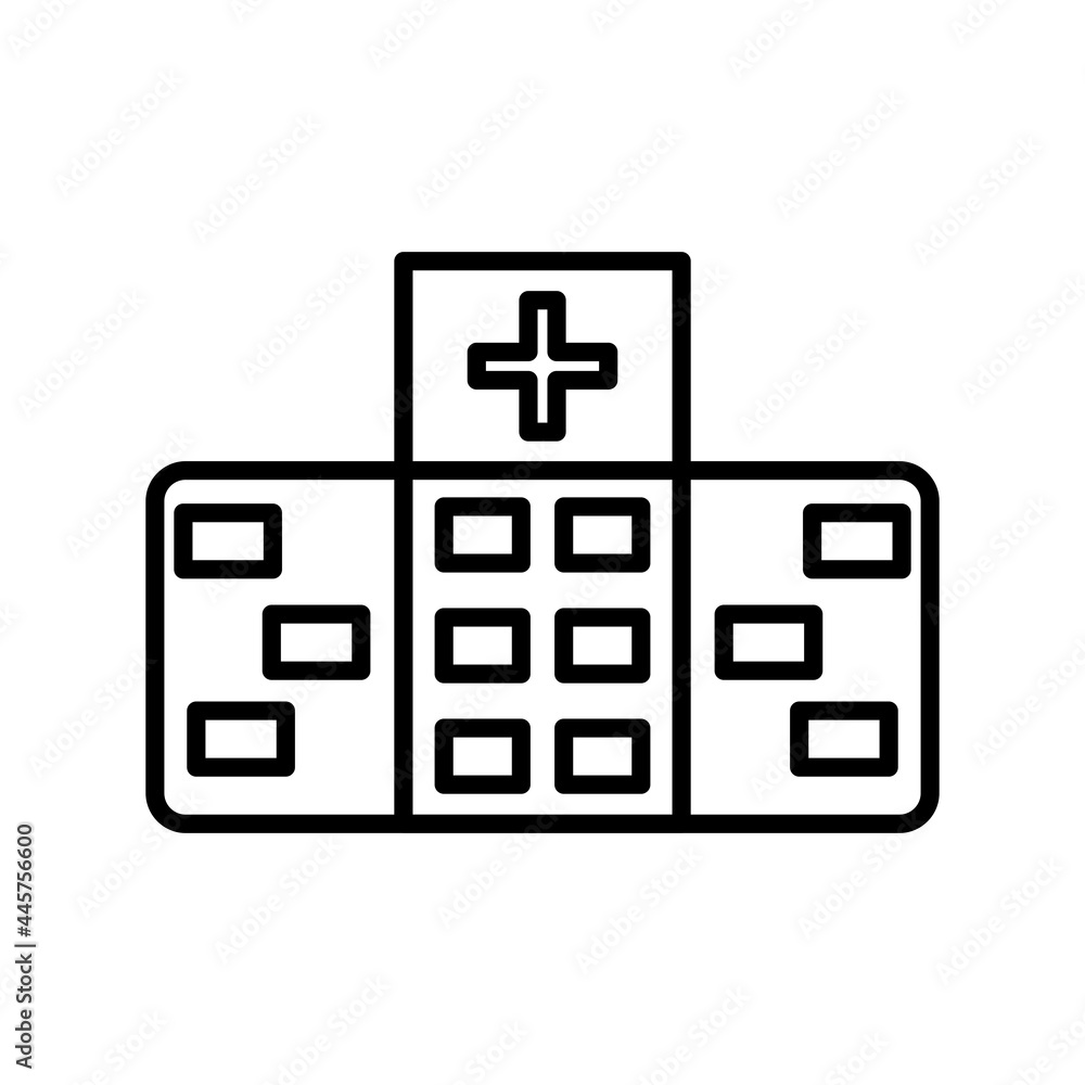 Hospital Building Linear Vector Icon Design Hospital Building Linear Vector Icon Design