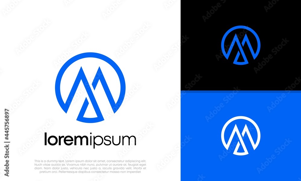 Abstract Initial logo vector. Initials M logo design. Innovative high tech logo template Abstract Initial logo vector. Initials M logo design. Innovative high tech logo template