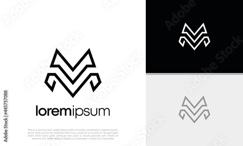 Abstract Initial logo vector. Initials M logo design. Innovative high tech logo template