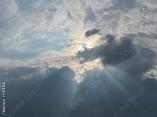 sun rays and clouds