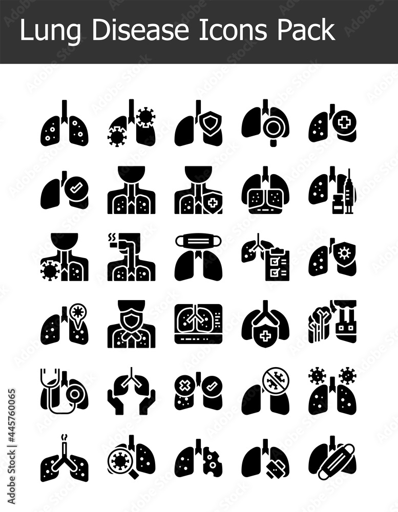 glyph solid lung disease icons pack glyph solid lung disease icons pack