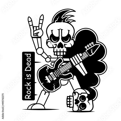 Human skeleton posing isolated over black background vector