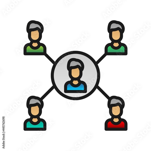 Network Filled Gradient Vector Icon Design